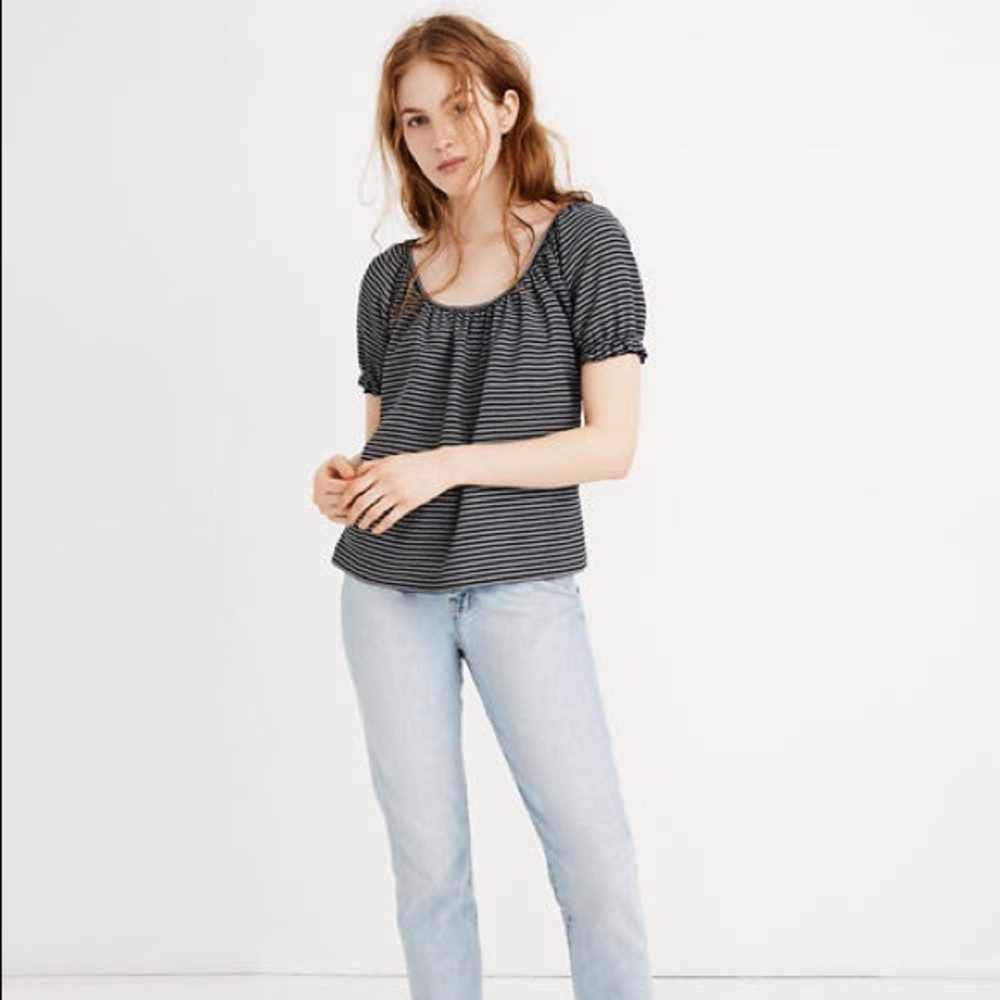 NWT Madewell Texture and Thread Peasant Top - Picture 1 of 7